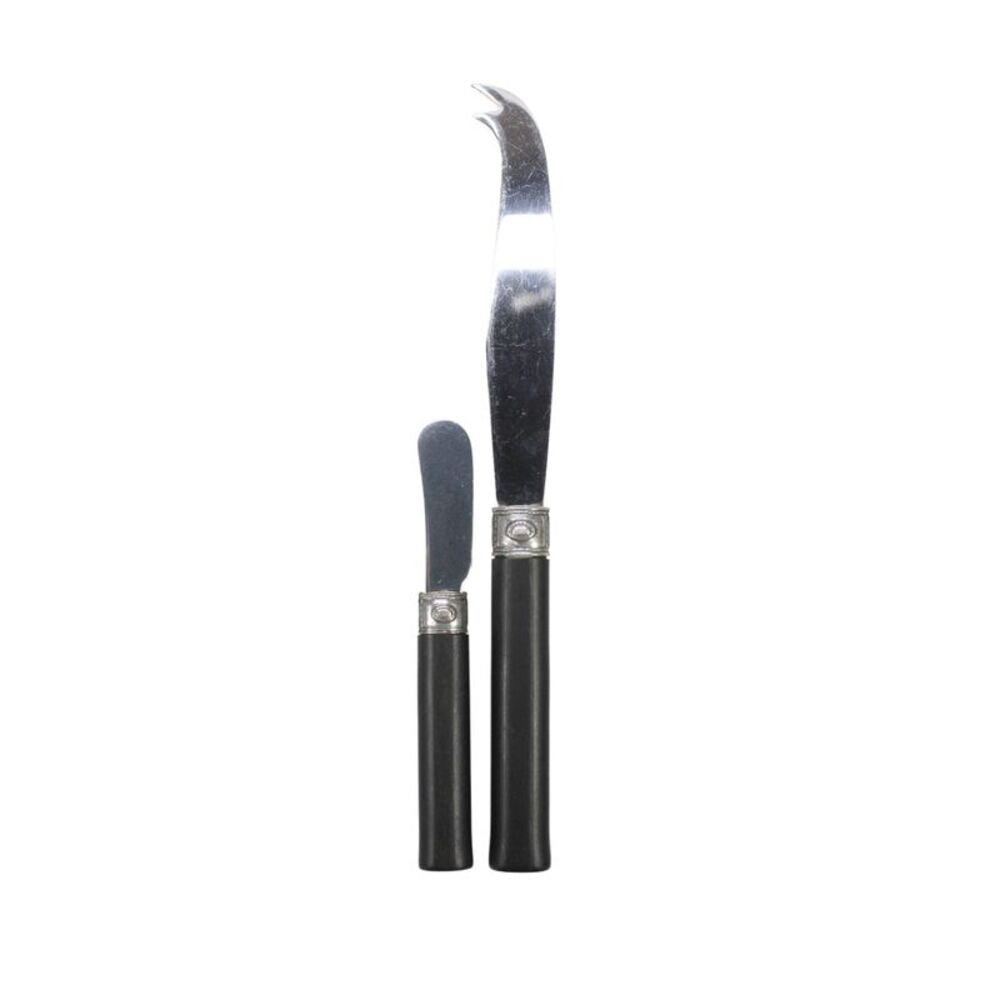 Sabre Silver Tone Black Handle Cheese Knives LOT 2